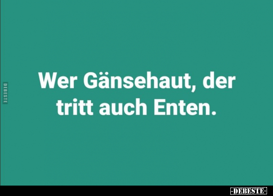 Wer Gänsehaut, der tritt auch Enten... - Lustige Bilder | DEBESTE.de