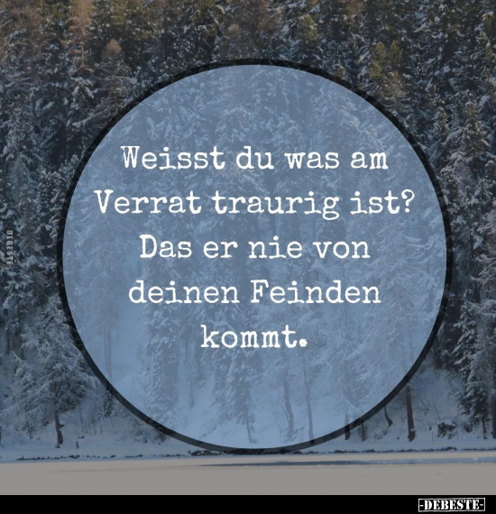 Weisst du was am Verrat traurig ist?.. - Lustige Bilder | DEBESTE.de