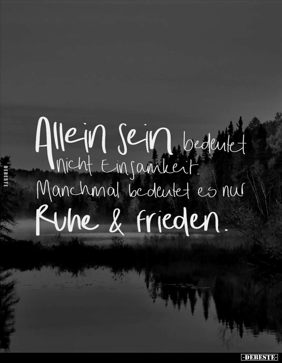 Allein sein bedankt nicht Einsamkeit... - Lustige Bilder | DEBESTE.de
