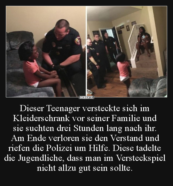 Dieser Teenager versteckte sich im Kleiderschrank vor.. - Lustige Bilder | DEBESTE.de
