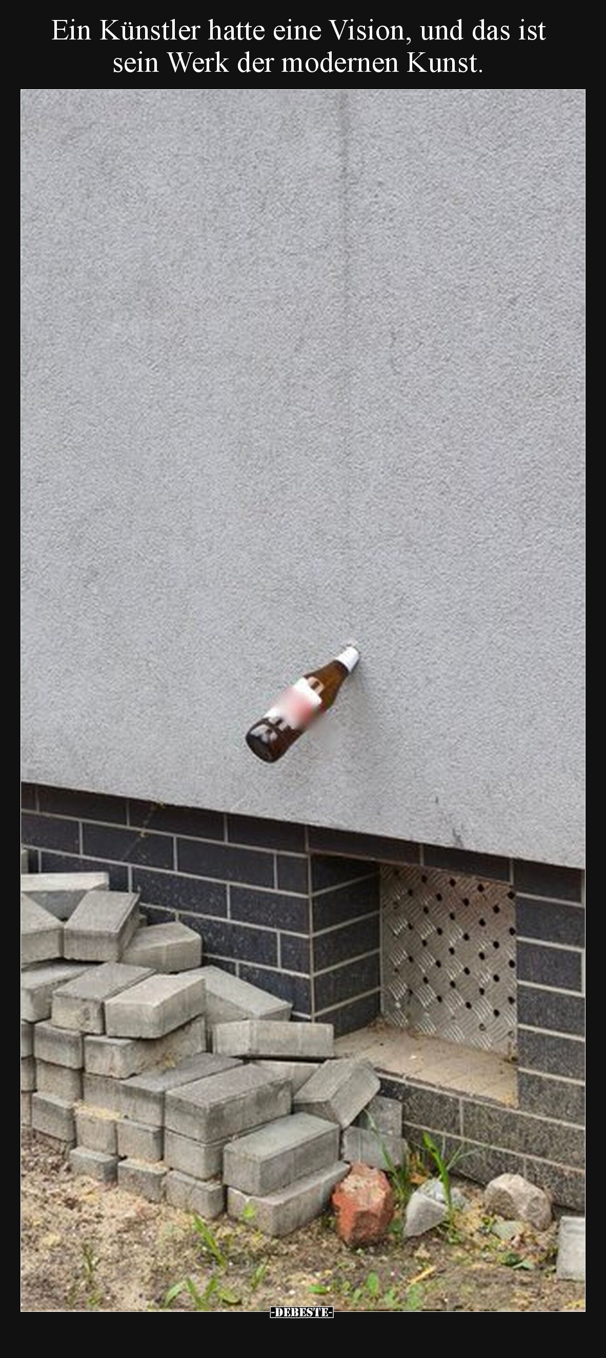 Ein Künstler hatte eine Vision, und das ist sein Werk der modernen Kunst.