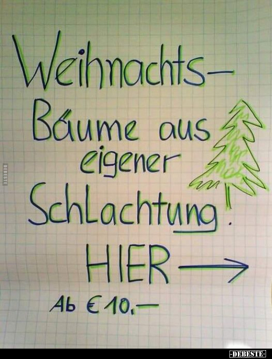 Weihnachtsbäume aus eigener Schlachtung...