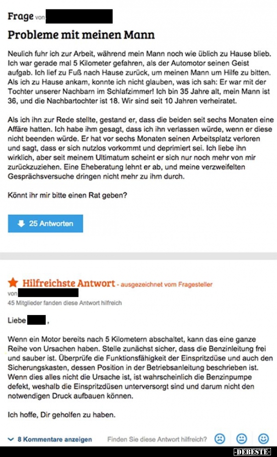 Probleme mit meinen Mann..
