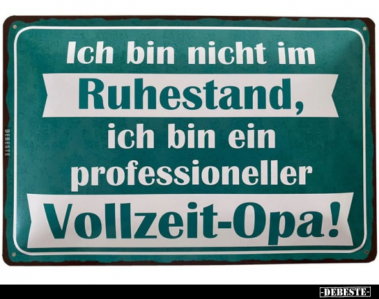 Ich bin nicht im Ruhestand, ich bin ein professioneller Vollzeit-Opa!.. - Lustige Bilder | DEBESTE.de