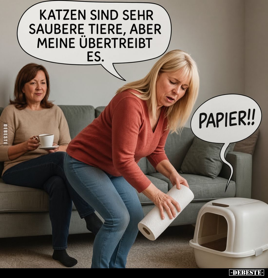 Katzen sind sehr saubere Tiere, aber meine übertreibt es.
-
Papier!!