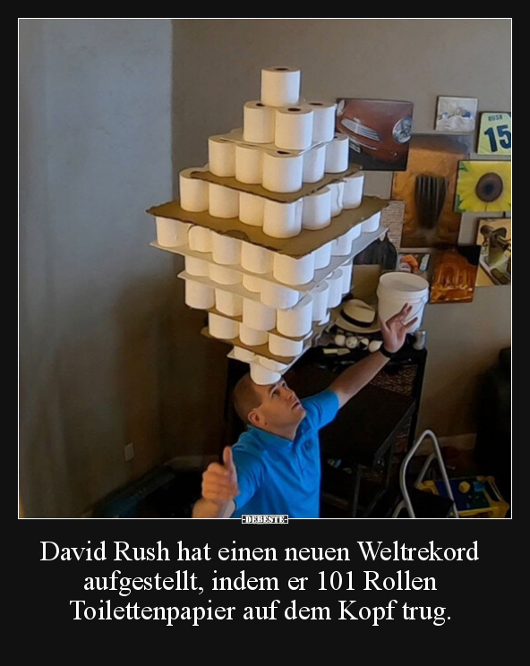 David Rush hat einen neuen Weltrekord aufgestellt, indem.. - Lustige Bilder | DEBESTE.de