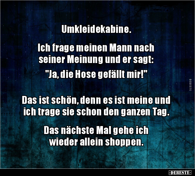 Umkleidekabine.  Ich frage meinen Mann nach seiner.. - Lustige Bilder | DEBESTE.de