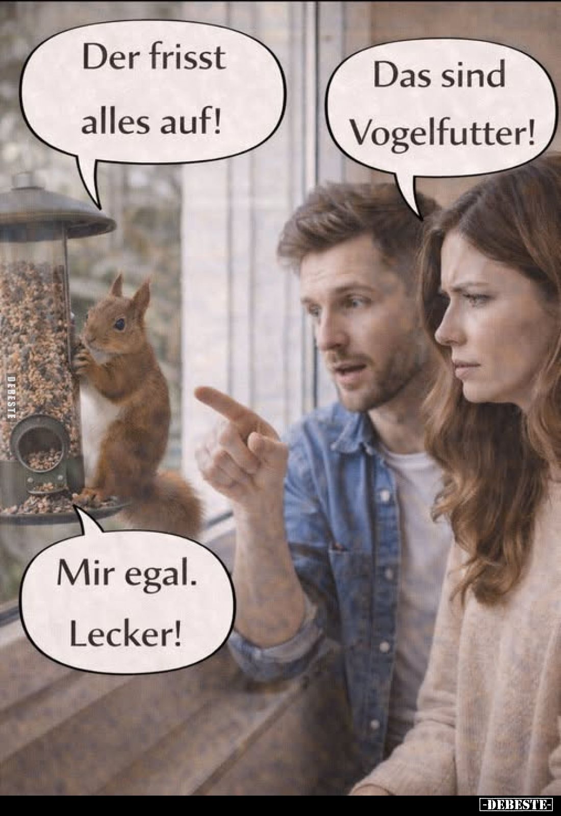 Der frisst alles auf!
-
Das sind Vogelfutter!
-
Mir egal. Lecker!