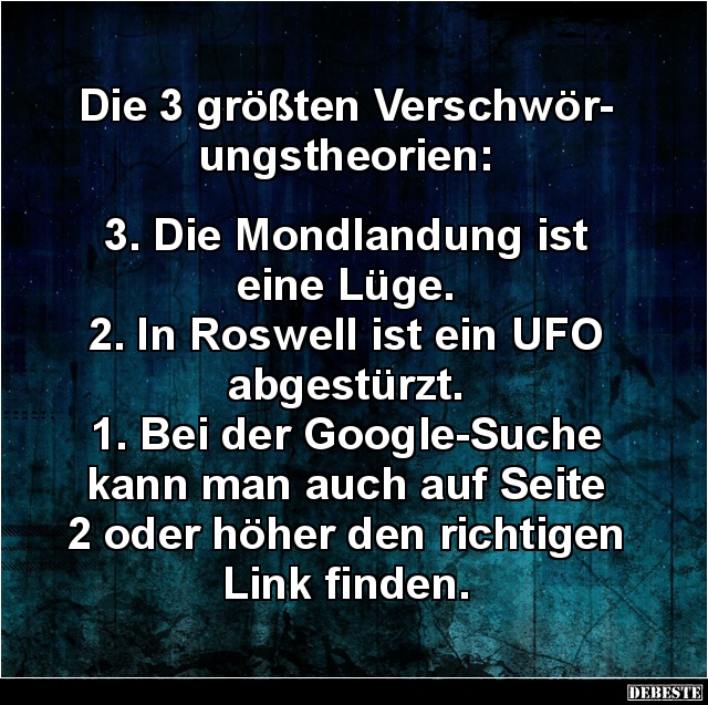Die 3 größten Verschwörungstheorien.. - Lustige Bilder | DEBESTE.de