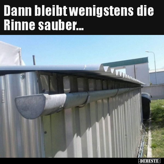Dann bleibt wenigstens die Rinne sauber... - Lustige Bilder | DEBESTE.de