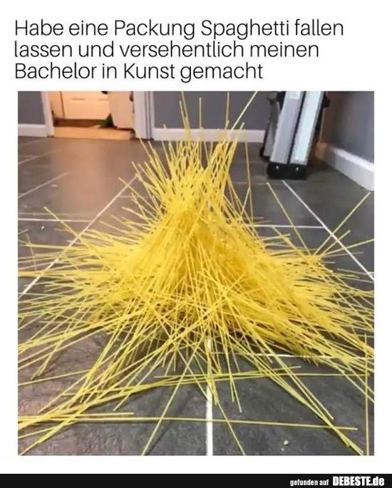 Habe eine Packung Spaghetti fallen lassen..