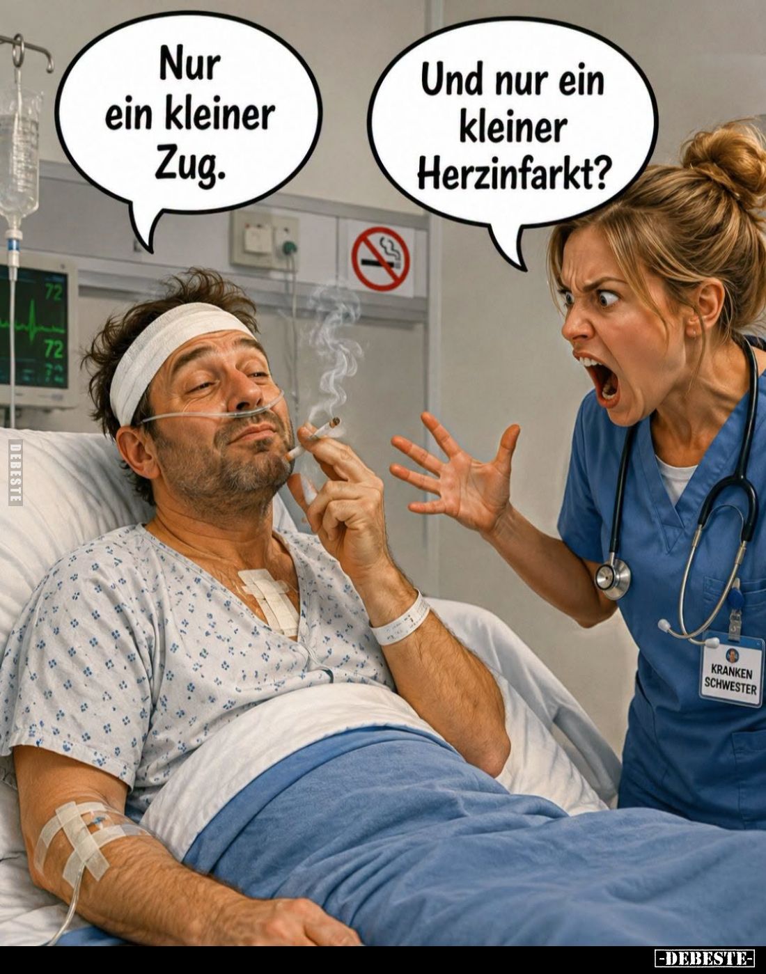 Nur ein kleiner Zug. -
Und nur ein kleiner Herzinfarkt?