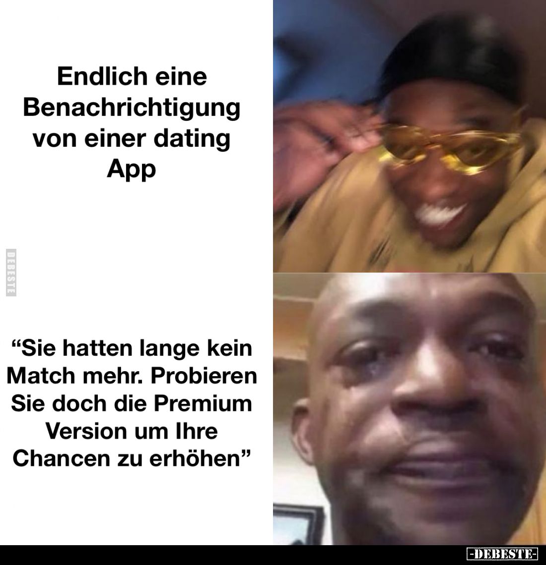 Endlich eine Benachrichtigung von einer dating App
 - 
“Sie hatten lange kein Match mehr. Probieren Sie doch die Premium Ve...