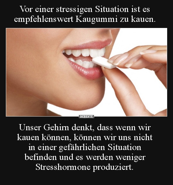 Vor einer stressigen Situation ist es empfehlenswert..