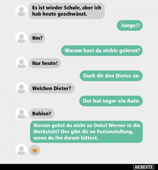 Es ist wieder Schule, aber ich hab heute...