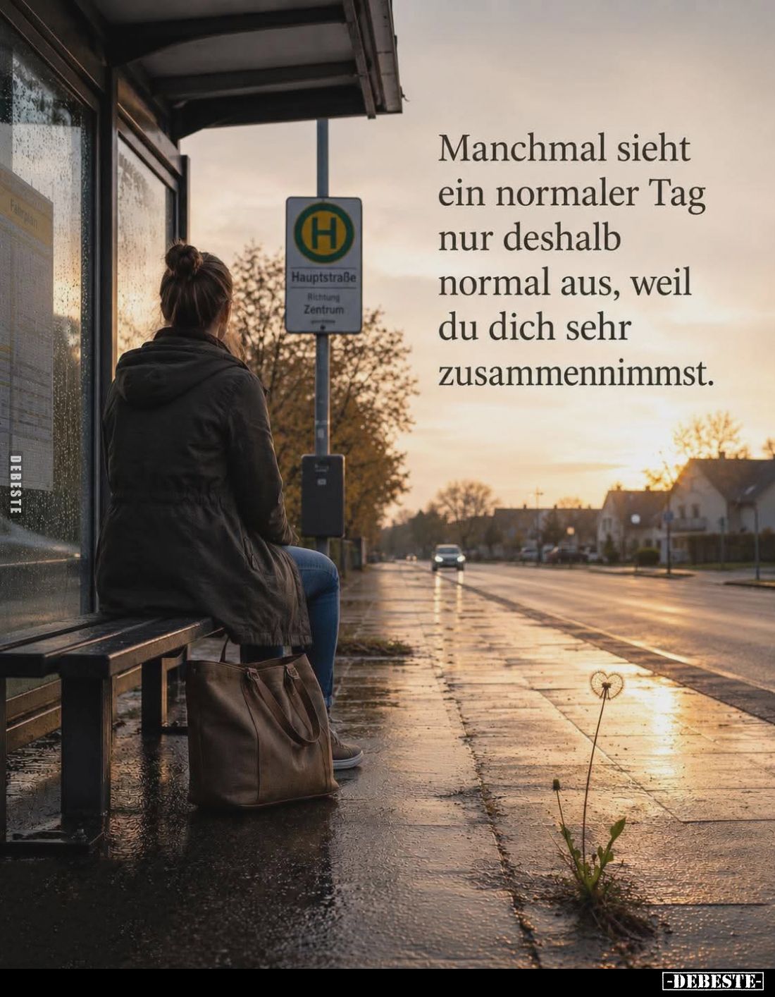 Manchmal sieht ein normaler Tag nur deshalb normal aus, weil du dich sehr zusammennimmst.