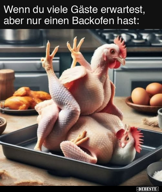 Wenn du viele Gäste erwartest, aber nur einen Backofen.. - Lustige Bilder | DEBESTE.de