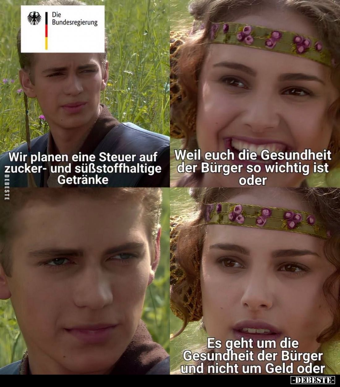 Wir planen eine Steuer auf zucker- und süßstoffhaltige Getränke. - Weil euch die Gesundheit der Bürger so wichtig ist oder...
