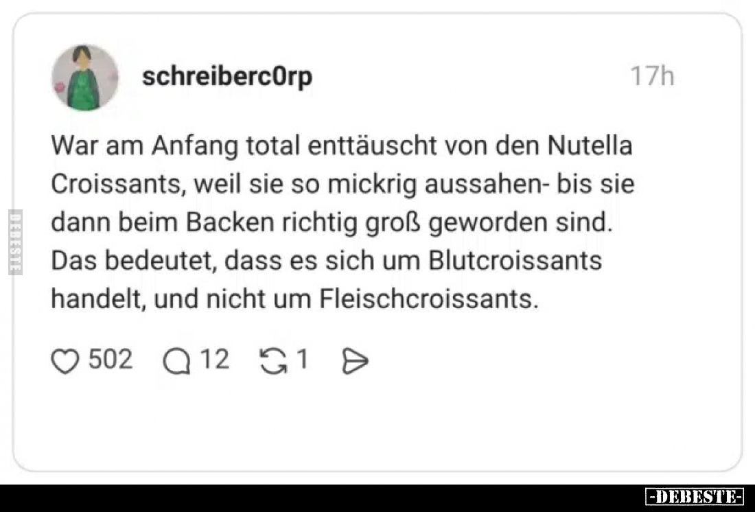 War am Anfang total enttäuscht von den Nutella Croissants, weil sie so mickrig aussahen- bis sie dann beim Backen richtig gro...