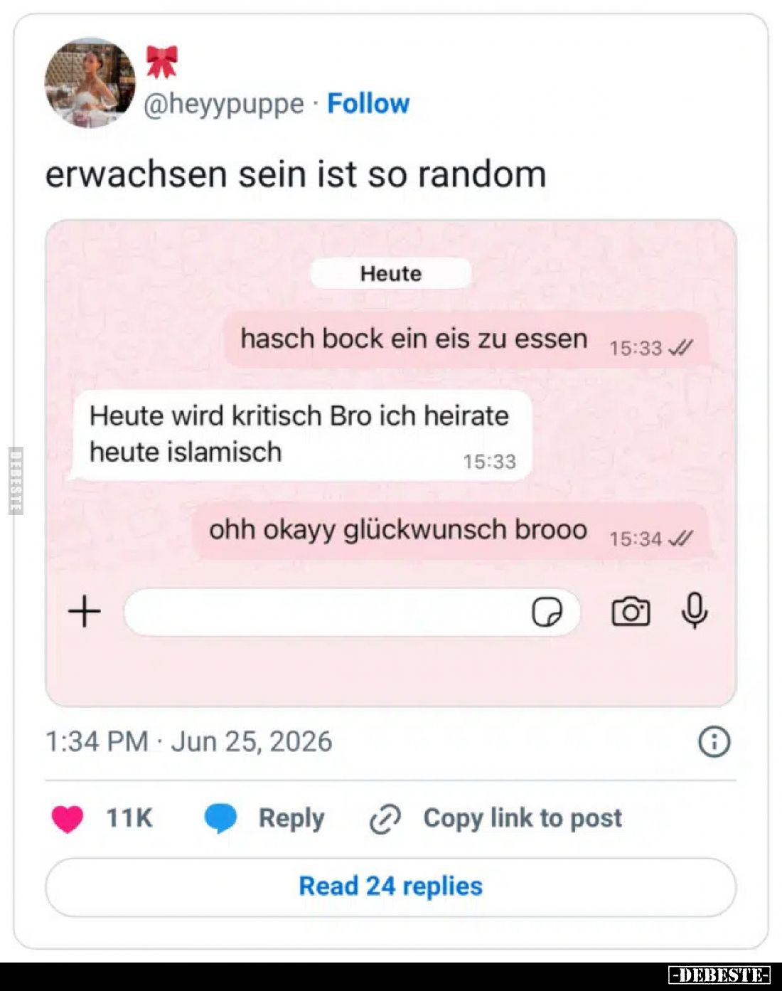 Erwachsen sein ist so random..
