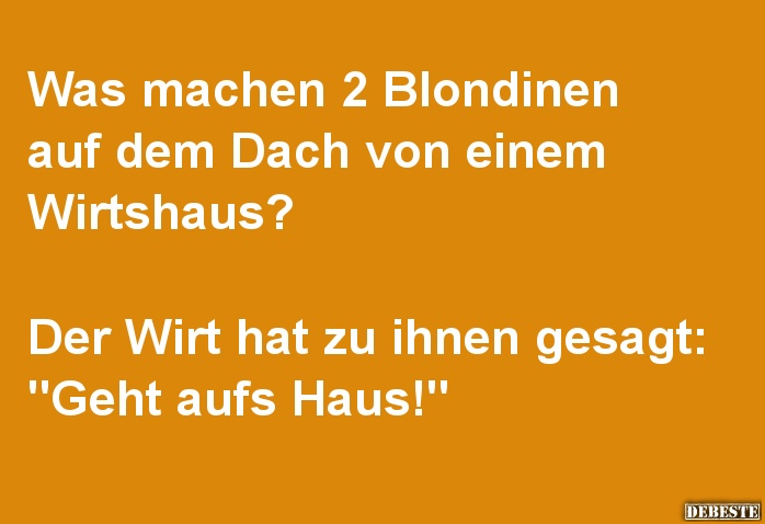 Was machen 2 Blondinen auf dem Dach von einem Wirtshaus? - Lustige Bilder | DEBESTE.de