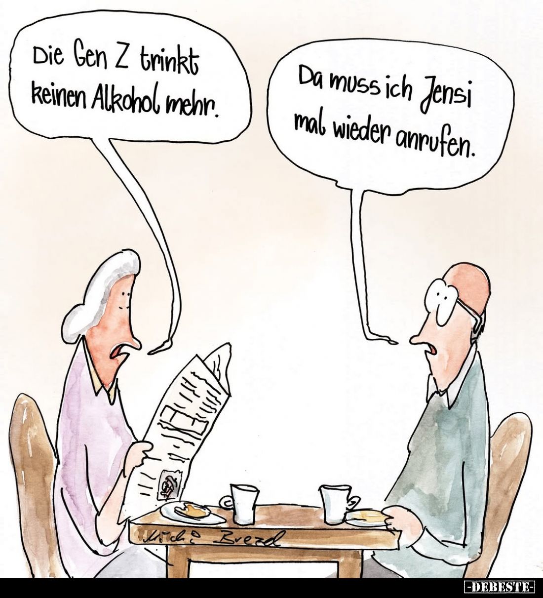 Die Gen Z trinkt keinen Alkohol mehr.
Da muss ich Jensi mal wieder anrufen.