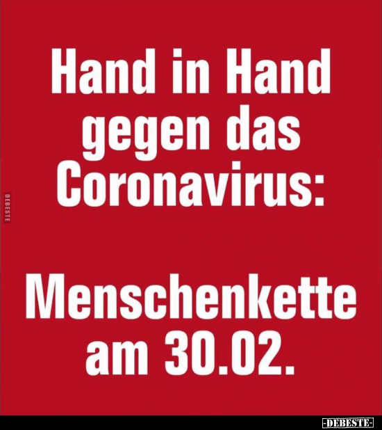 Hand in Hand gegen das Coronavirus: - Lustige Bilder | DEBESTE.de
