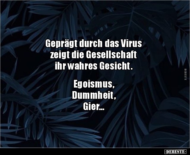Geprägt durch das Virus zeigt die Gesellschaft ihr.. - Lustige Bilder | DEBESTE.de