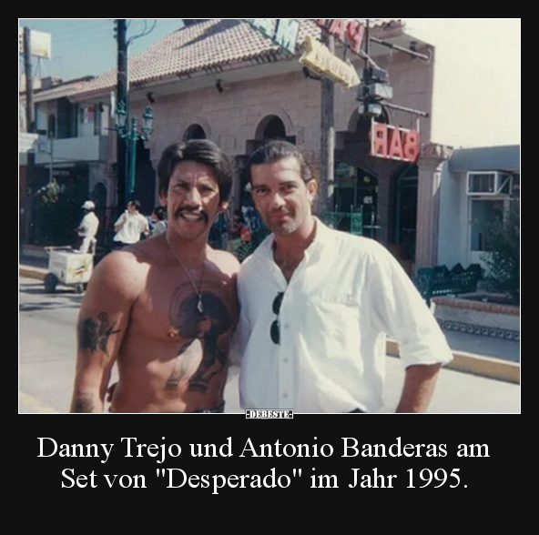 Danny Trejo und Antonio Banderas am Set von "Desperado" im.. - Lustige Bilder | DEBESTE.de