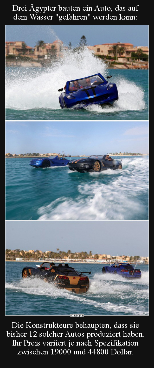 Drei Ägypter bauten ein Auto, das auf dem Wasser "gefahren".. - Lustige Bilder | DEBESTE.de