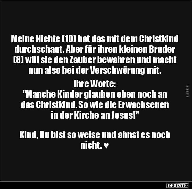 Meine Nichte (10) hat das mit dem Christkind durchschaut... - Lustige Bilder | DEBESTE.de