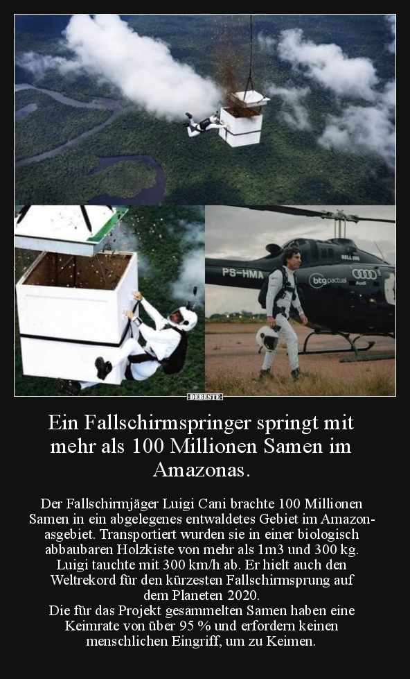Ein Fallschirmspringer springt mit mehr als 100 Millionen.. - Lustige Bilder | DEBESTE.de