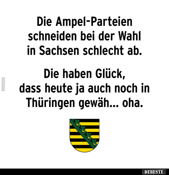 Die Ampel-Parteien schneiden bei der Wahl in Sachsen.. - Lustige Bilder | DEBESTE.de