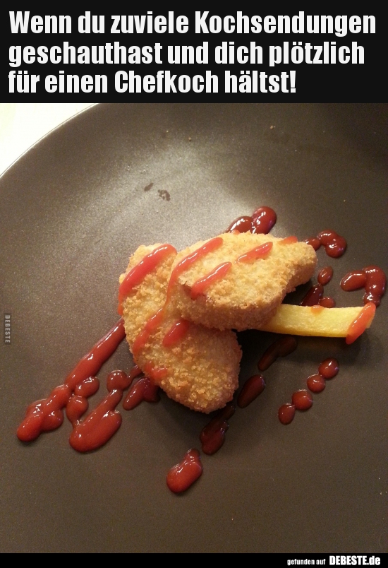 Wenn du zuviele Kochsendungen geschauthast und dich.. - Lustige Bilder | DEBESTE.de