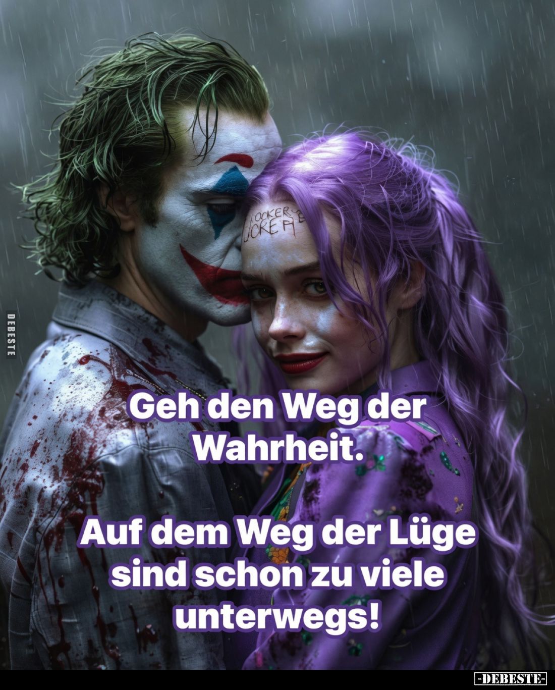 Geh den Weg der Wahrheit.
Auf dem Weg der Lüge sind schon zu viele unterwegs!