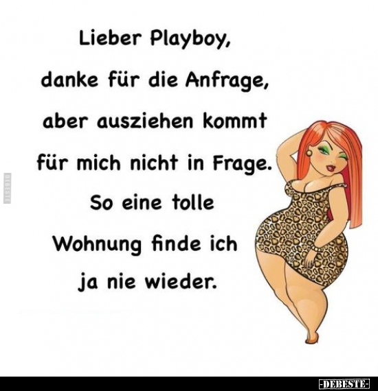 Lieber Playboy, danke für die Anfrage, aber ausziehen kommt.. - Lustige Bilder | DEBESTE.de