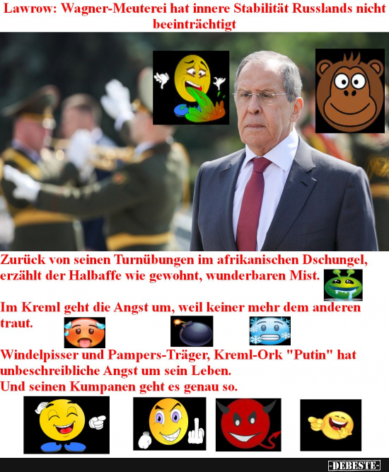 Putins Außenminister kläfft wie ein räudiger Straßenköder. - Lustige Bilder | DEBESTE.de
