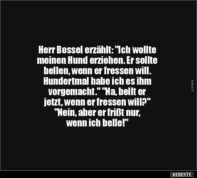 Herr Bossel erzählt: "Ich wollte meinen Hund erziehen..." - Lustige Bilder | DEBESTE.de