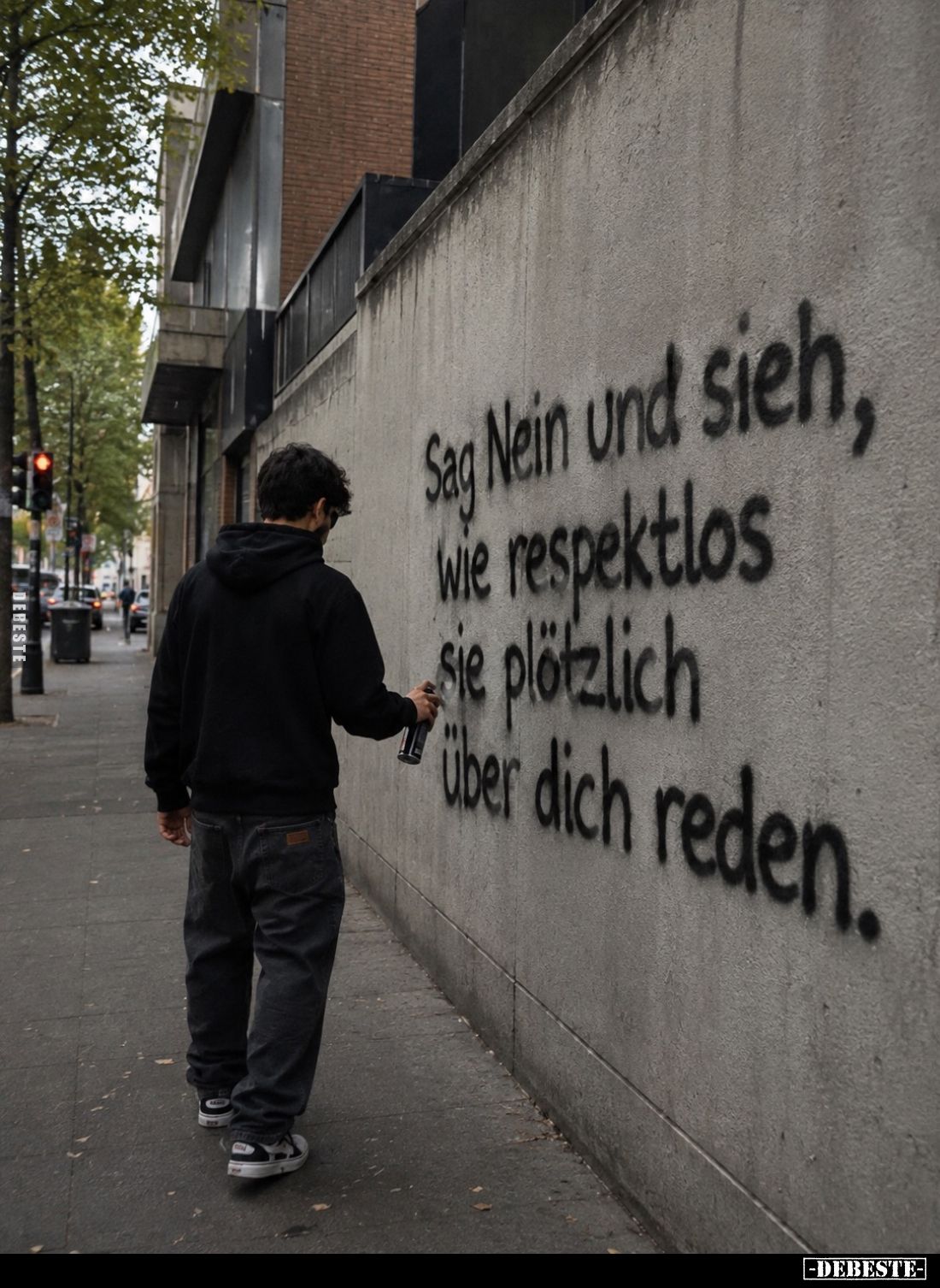 Sag Nein und sieh,
wie respektlos
sie plötzlich
über dich reden.
