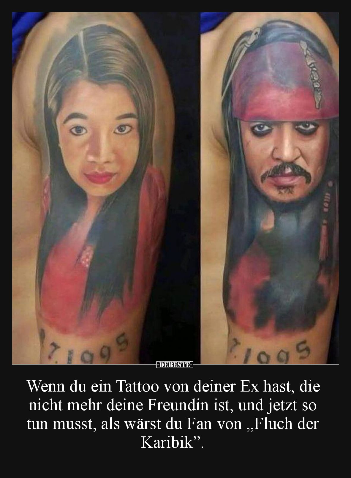Wenn du ein Tattoo von deiner Ex hast, die nicht mehr deine Freundin ist, und jetzt so tun musst, als wärst du Fan von „Fluch...