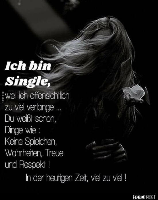 Ich bin Single, weil ich offensichtlich zu viel verlange.. - Lustige Bilder | DEBESTE.de