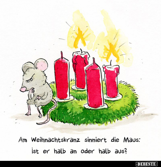 Am Weihnachtskranz sinniert die Maus.. - Lustige Bilder | DEBESTE.de