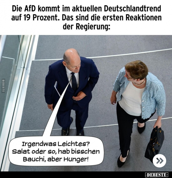 Die AfD kommt im aktuellen Deutschlandtrend auf 19 Prozent... - Lustige Bilder | DEBESTE.de