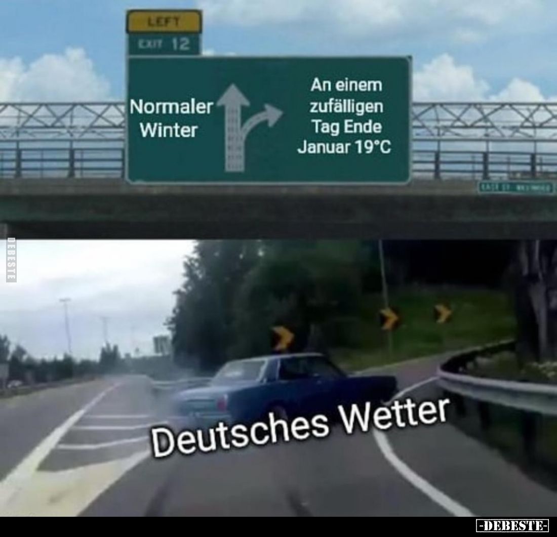 Normaler Winter. -
An einem zufälligen Tag Ende Januar 19°C.