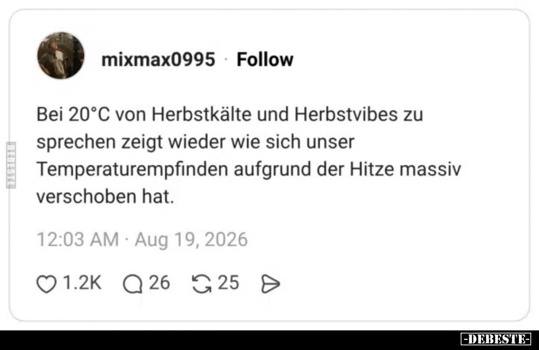 Bei 20°C von Herbstkälte und Herbstvibes zu sprechen zeigt wieder wie sich unser Temperaturempfinden aufgrund der Hitze massi...