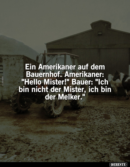 Ein Amerikaner auf dem Bauernhof. Amerikaner.. - Lustige Bilder | DEBESTE.de