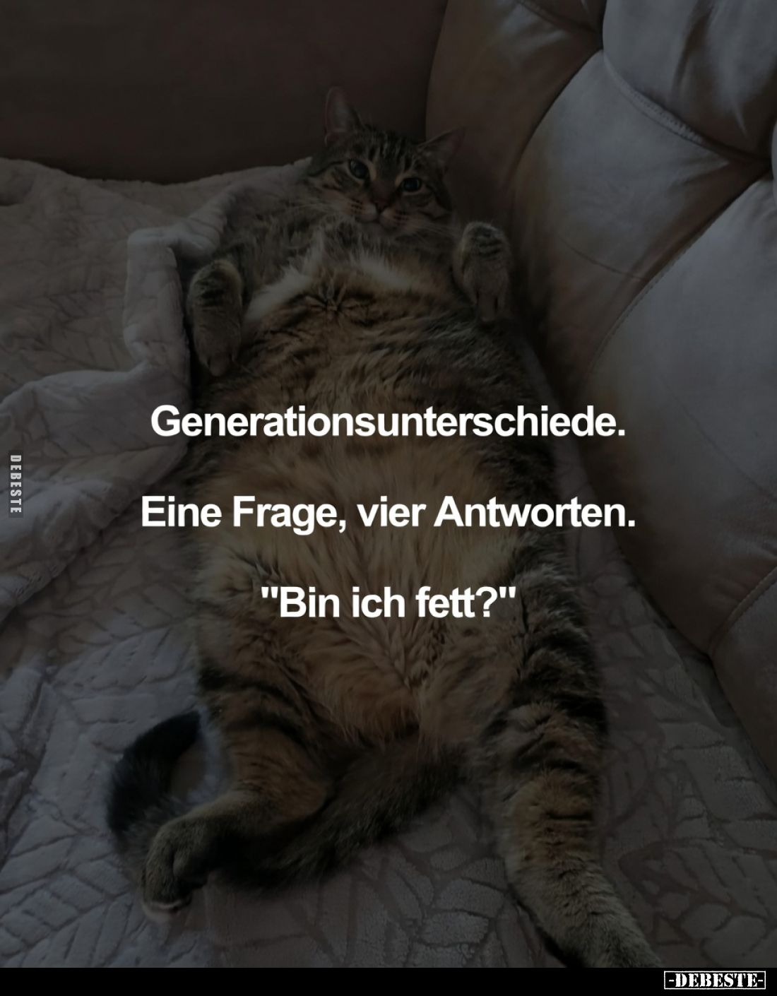 Generationsunterschiede.
Eine Frage, vier Antworten.
"Bin ich fett?"