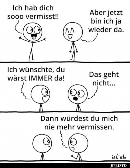 Ich hab dich sooo vermisst!!
-
Aber jetzt bin ich ja wieder da.
