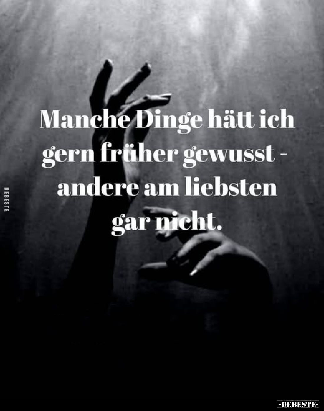 Manche Dinge hätt ich gern früher gewusst - andere am liebsten gar nicht.