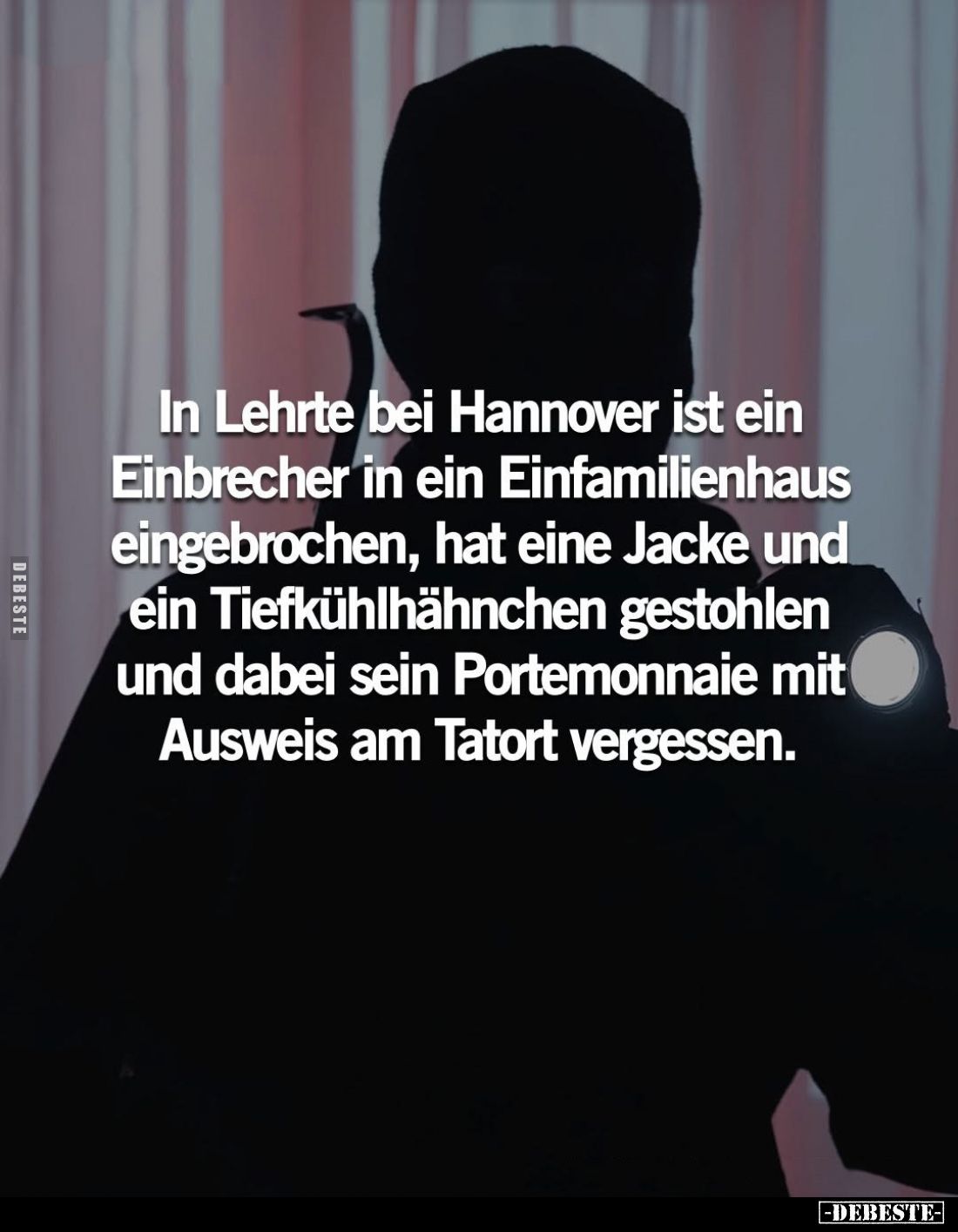 In Lehrte bei Hannover ist ein Einbrecher in ein Einfamilienhaus eingebrochen, hat eine Jacke und ein Tiefkühlhähnchen gestoh...